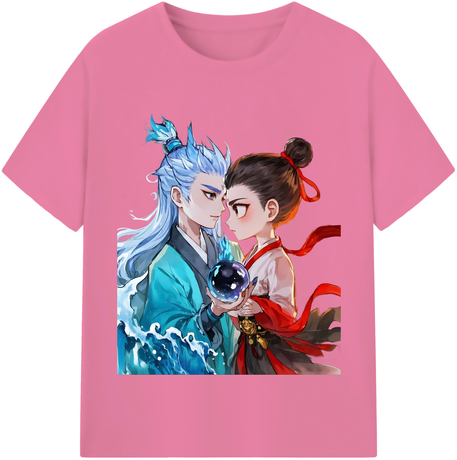 （画像用） Ne Zha 2 ナタ 魔童の大暴れ 綿100％半袖Tシャツ（フロントプリント）